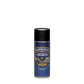 Bombe de peinture métal extérieur direct sur rouille noir satin Hammerite 400 ml