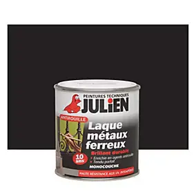 Laque pour métaux ferreux antirouille monocouche Julien noir brillant 2,5L