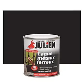 Laque pour métaux ferreux antirouille monocouche Julien noir ferronnerie mat 2,5L