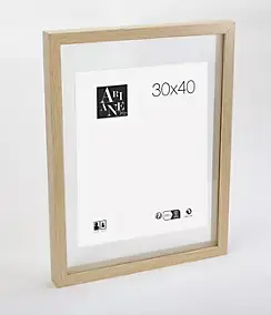 Cadre photo double verre effet chêne l.30 x H.40 cm