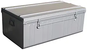Cantine acier gris 95 L avec poignées L.80 x l.45 x H.35 cm, cadenassable et empilable, Snor