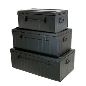 Lot de 3 cantines anthracite robustes - 70/90/100 cm