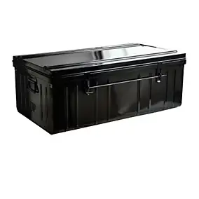 Cantine acier noir 130 L avec poignées L.90 x l.50 x H.37.5 cm, cadenassable et empilable, Snor
