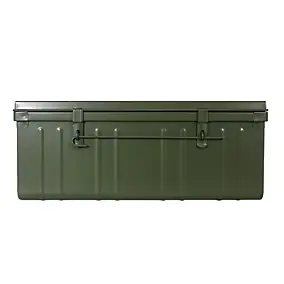 Cantine acier kaki 95 L avec poignées L.80 x l.45 x H.35 cm, cadenassable et empilable, Snor