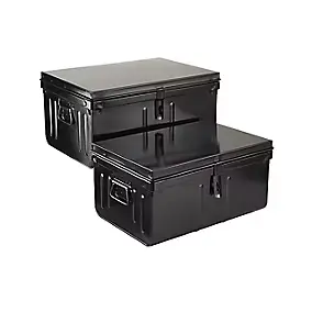 Cantine acier l.50/55 cm Snor noir, lot de 2