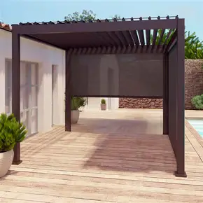 Store déroulant 3m gris anthracite pour pergola