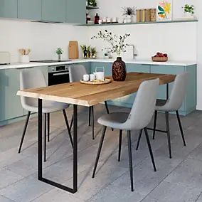 Pied de meuble cadre en acier noir Cime H. 71 cm