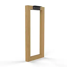 Pied de meuble cadre XL H. 80 cm Cime bois hêtre et métal noir