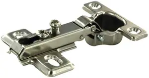 2 charnières invisibles acier nickelé pour porte à recouvrement - Ø 26 mm
