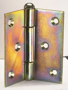 Charnière à axe mobile en acier bichromaté H. 70 mm l. 70 mm Ép. 2 mm