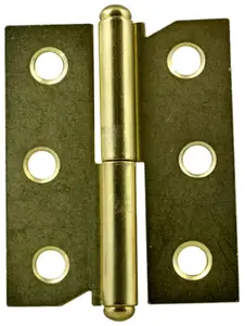 2 paumelles en acier laitonné pour meuble droite 50x40 mm