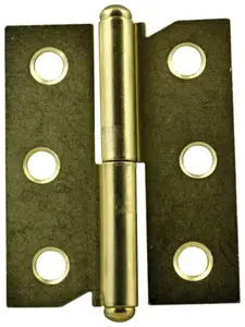 2 paumelles en acier laitonné pour meuble gauche 50x40 mm