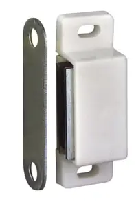 Loqueteau magnétique blanc en PVC pour construction