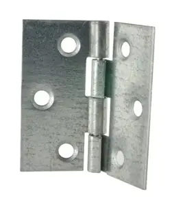2 charnières carrées simple feuille en acier zingué - 40 x 40 x 0,9 mm