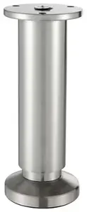 Pied alu aspect inox pour caisson Ø 38 mm H. 100 mm réglable