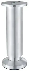 Pied alu aspect inox pour caisson Ø 38 mm H. 150 mm réglable