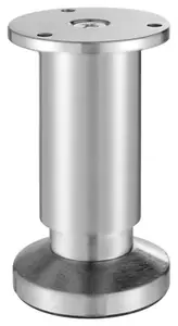 Pied en aluminium brossé Ø 38 mm H. 100 mm réglable