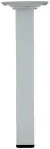 Pied carré en acier blanc pour lit, meuble, table basse H. 250 mm
