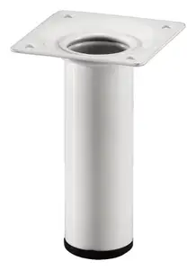 Pied rond en acier blanc H. 100 mm Ø 30 mm