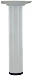 Pied rond en acier blanc H. 150mm Ø 30 mm