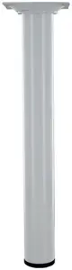 Pied rond en acier blanc H. 250 mm Ø 30 mm