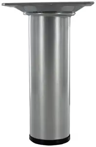 Pied rond en acier gris aluminium H. 100 mm Ø 30 mm