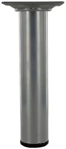 Pied rond en acier gris aluminium H. 150 mm Ø 30 mm