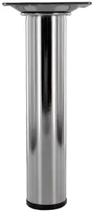 Pied rond en acier chromé Ø 30 mm H. 150 mm