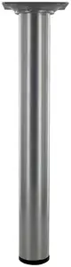 Pied pour table basse, lit, meuble gris alu Ø 30 mm H.250 mm