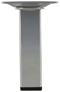 Pied carré en acier gris alu 25x25 mm H. 100 mm