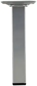 Pied carré en acier gris alu 25x25 mm H. 150 mm