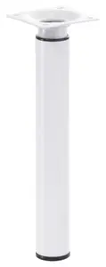 Pied réglable en acier blanc Ø 3 cm H. 21 à 35 cm