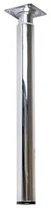 Pied réglable en acier chromé Ø 3 cm H. 30 à 50 cm