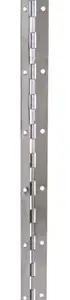 Charnière à piano en acier nickelé pour tout élément à aménager H. 96 cm l. 3,2 cm