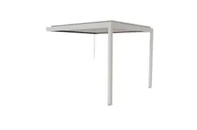 Pergola bioclimatique adossée manuelle Salto Alumin'home aluminium blanc RAL 9010 - 3 x 3 m