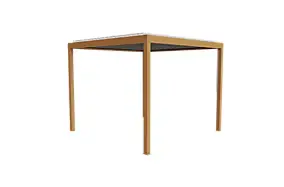 Pergola bioclimatique autoportante manuelle Salto Alumin'home aluminium aspect bois - 3 x 3 m