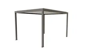 Pergola bioclimatique autoportante manuelle Salto Alumin'home aluminium gris taupe RAL 7039 - 4 x 3 m