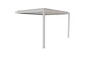 Pergola bioclimatique adossée manuelle Salto Alumin'home aluminium blanc RAL 9010 - 4 x 3 m