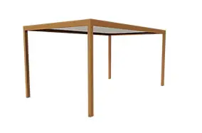 Pergola bioclimatique autoportante manuelle Salto Alumin'home aluminium aspect bois - 5 x 3 m