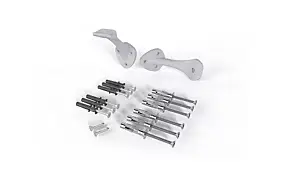2 supports muraux + fixations pour rampe d’escalier gris clair Alumin'home