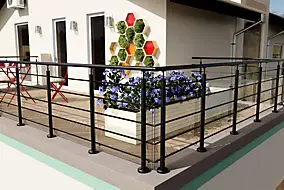 Kit garde corps à plat Alumin'home Oxalis noir 2m