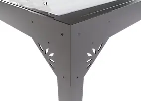 4 angles renforts en aluminium gris taupe RAL 7039 pour pergola autoportante Salto Alumin'home