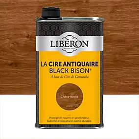 Cire liquide antiquaire black bison pour meubles Libéron chêne foncé 500ml