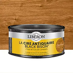 Cire pâte antiquaire black bison pour meubles Libéron chêne moyen 500ml