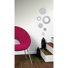 Assortissement de 6 miroirs adhésifs ronds argent