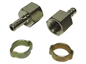 2 embouts femelles 1/4 gaz pour tuyau Ø 8 mm