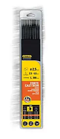 Electrode fonte ø2.5 mm x l.300 mm Stanley, 12 pièces
