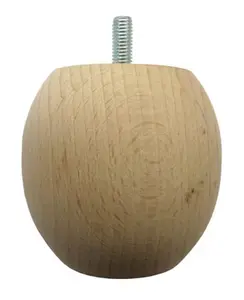 Pied de lit boule brut H. 70 mm x Ø 78 mm
