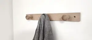 Porte-manteaux en hêtre brut 3 têtes
