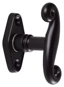 Bouton de crémone coque en fer noir